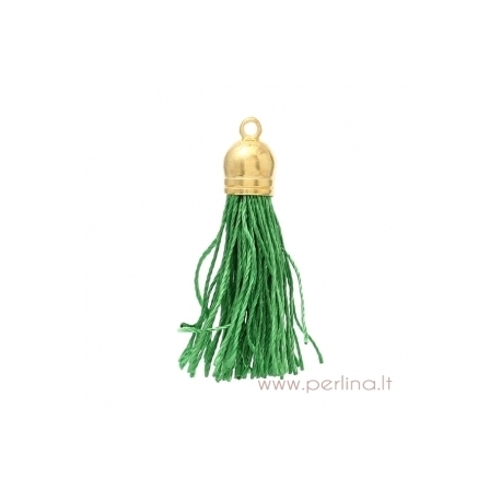 Terylene tassel pendant, green, 4,5x1 cm
