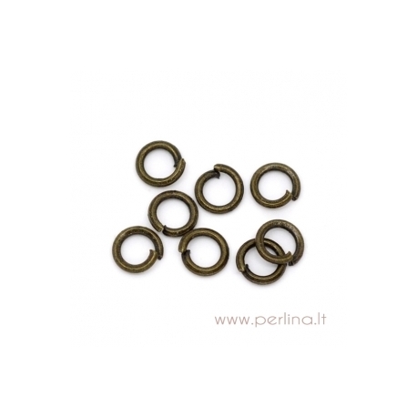 Open jump ring, antique bronze, 5x0,8 mm, 20 pcs