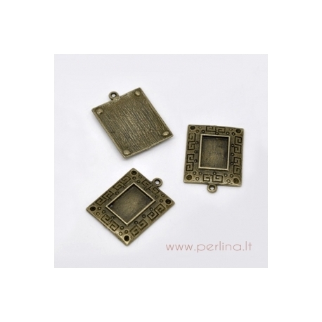 Pakabukas - rėmelis, ant. bronzos sp., 31x23 mm