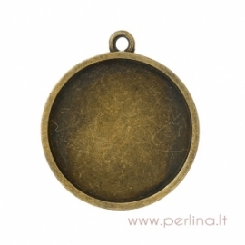 Pakabukas - rėmelis, ant. bronzos sp., 3,8x3,4 cm