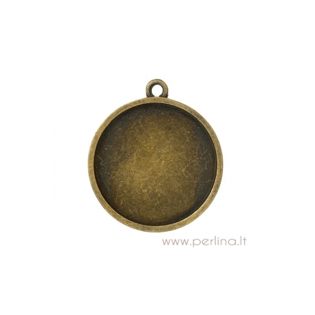 Pakabukas - rėmelis, ant. bronzos sp., 3,8x3,4 cm