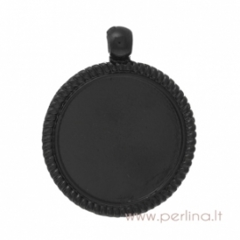 Copper pendant - frame, black, 4,6x3,8 cm