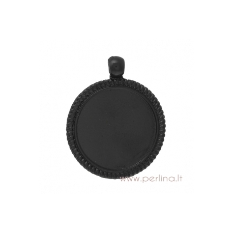Copper pendant - frame, black, 4,6x3,8 cm