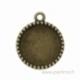 Cabochon setting pendant "Heart", antique bronze, 26x22 mm