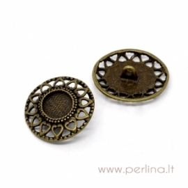 Metal buttons "Hearts", 29x27 mm, 1 pc