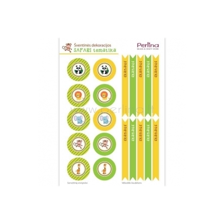 Šventinės dekoracijos "Safaris", šablonas