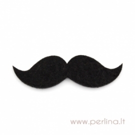 Synthetic felt embellishment "Mustache", 7,9x2,3 cm, 1 pc