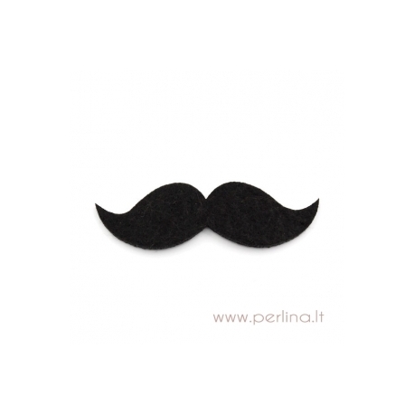 Synthetic felt embellishment "Mustache", 7,9x2,3 cm, 1 pc