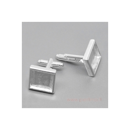 Cuff links, silver plated, 28x17 mm, 2 pcs
