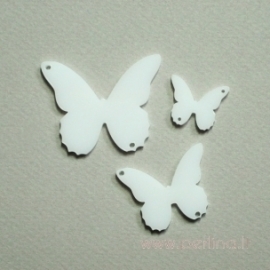 Plexiglass connector "Butterfly 4", white, 2x1,8 cm