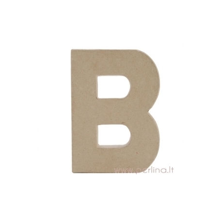 Paper Mache Letter "B", 20x14,5x2,5 cm