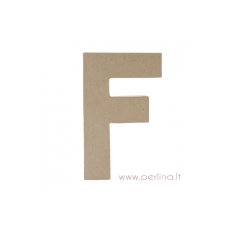 Paper Mache Letter "F", 20x14,5x2,5 cm