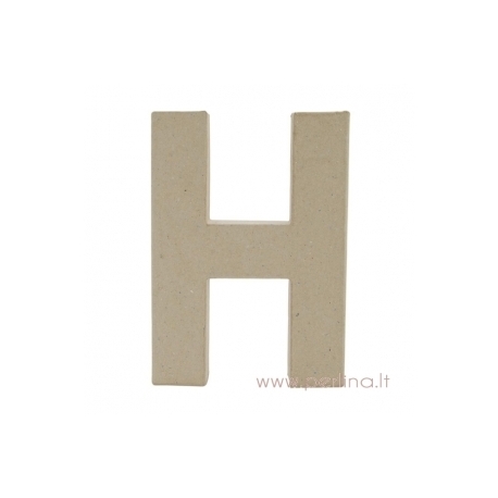 Paper Mache Letter "H", 20x14,5x2,5 cm