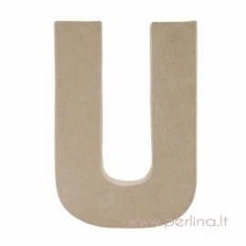 Paper Mache Letter "U", 20x14,5x2,5 cm