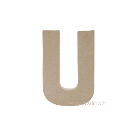 Paper Mache Letter "U", 20x14,5x2,5 cm