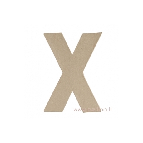 Paper Mache Letter "X", 20x14,5x2,5 cm