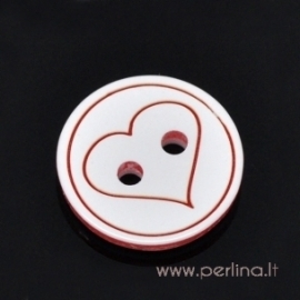 Resin button "Heart", 13 mm 
