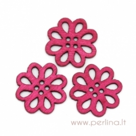Wood button "Flower", 20x21 mm