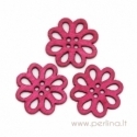 Wood button "Flower", 20x21 mm
