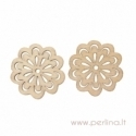Wood embellishment flower, 3x2,9 cm, 1 pc