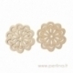 Wood embellishment flower, 3x2,9 cm, 1 pc
