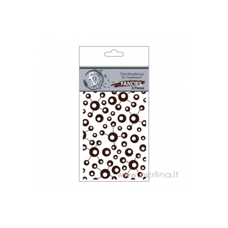 Raštuoti skaidrūs plastikiniai lapeliai "Chocolate Flocked", 6x9 cm, 6 vnt.