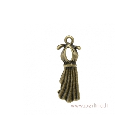 Pendant "Dress", antique bronze, 22x10 mm