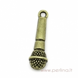 Pendant "Microphone", antique bronze, 25x7,5 mm
