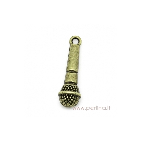 Pendant "Microphone", antique bronze, 25x7,5 mm