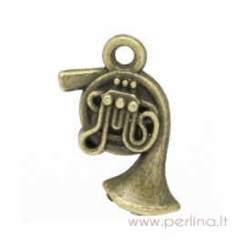 Pendant "French horn", antique bronze, 18x11 mm