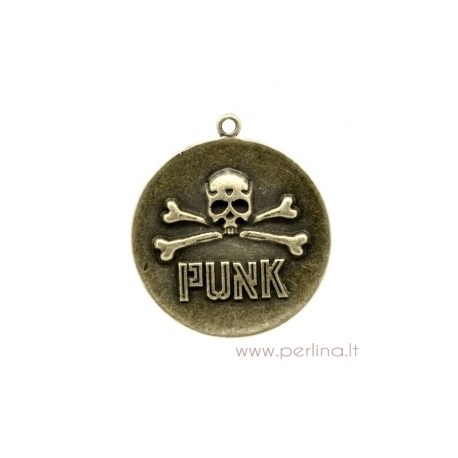 Pendant "Punk", antique bronze, 36x32 mm