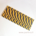 Paper straws, striped, dark yellow & blue, 25 pcs