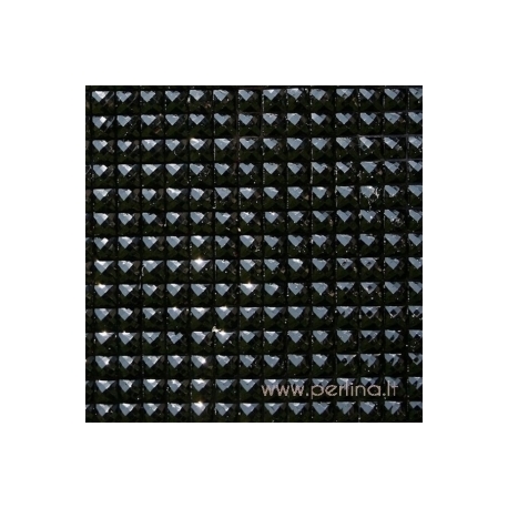 Žėrinčių kristalų lipnus lapas "Black", 27x53 cm