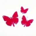 Org. stiklo detalė-intarpas "Drugelis 1", fuksijos sp., 3x3 cm