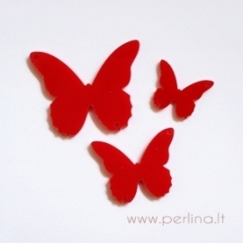 Plexiglass finding "Butterfly 4', red, 3x2,4 cm