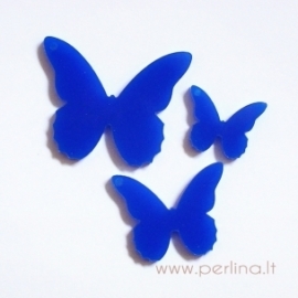 Plexiglass pendant "Butterfly 4", blue, 2x1,8 cm
