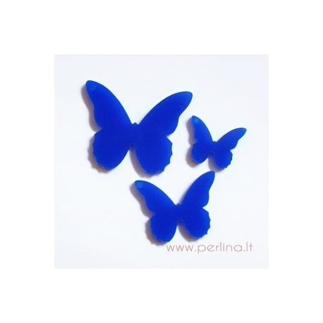 Plexiglass pendant "Butterfly 4", blue, 4x3,2 cm