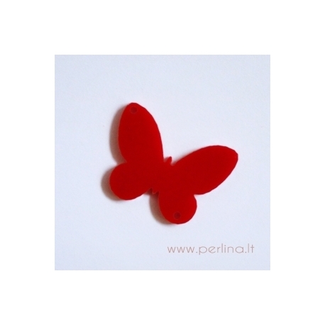 Plexiglass finding "Butterfly 5", red, 3x2,2 cm
