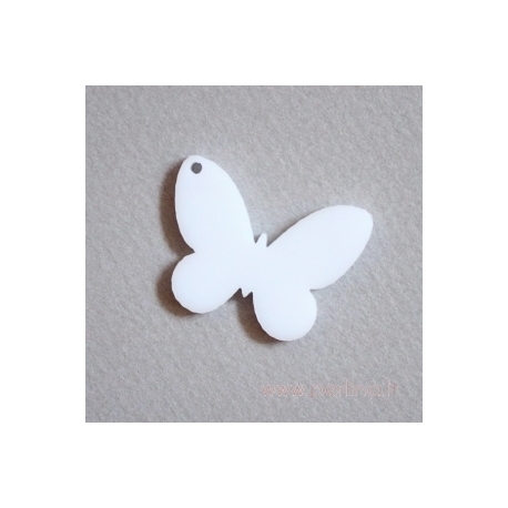 Plexiglass pendant "Butterfly 5", white, 3x2,2 cm