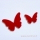 Plexiglass connector "Butterfly 13", red, 3,7x2,7 cm