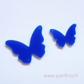 Plexiglass connector "Butterfly 13", blue, 3,7x2,7 cm