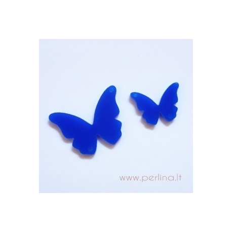Plexiglass connector "Butterfly 13", blue, 3,7x2,7 cm