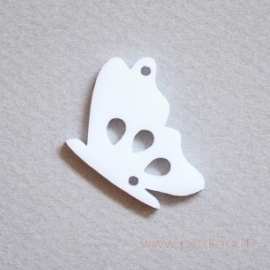 Plexiglass finding "Butterfly 15", white, 2,5x2,5 cm