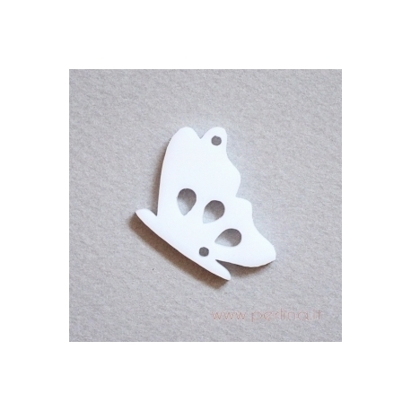 Plexiglass finding "Butterfly 15", white, 2,5x2,5 cm