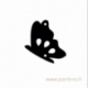 Plexiglass finding "Butterfly 15", white, 2,5x2,5 cm