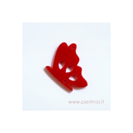 Plexiglass finding "Butterfly 15", red, 2,5x2,5 cm
