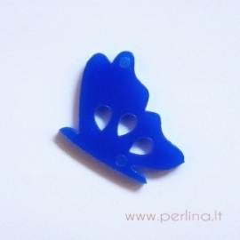 Plexiglass finding "Butterfly 15", blue, 2,5x2,5 cm