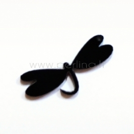 Plexiglass pendant "Dragonfly 4", black, 3,5x1,7 cm