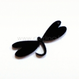 Plexiglass pendant "Dragonfly 4", black, 3,5x1,7 cm