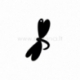 Plexiglass pendant "Dragonfly 4", black, 3,5x1,7 cm